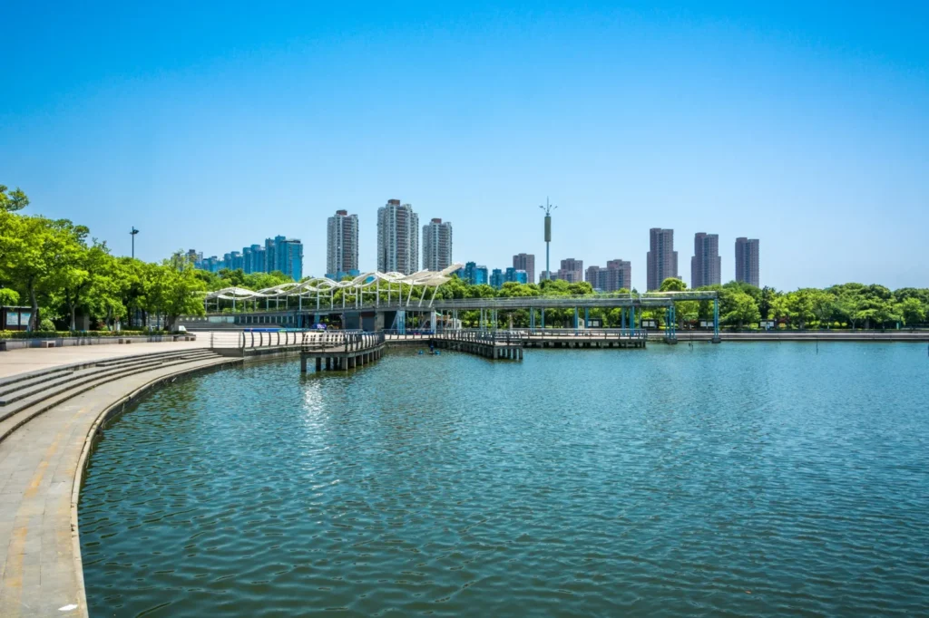 Pool of Water overlooking the city