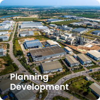 Overlooking the waste water management plant