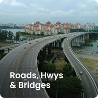 Large highway stretched across the city