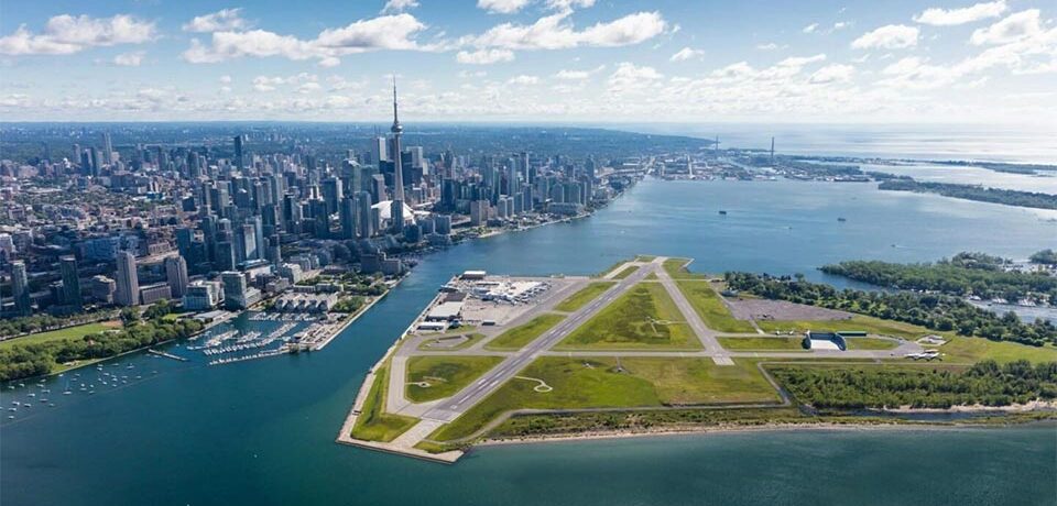 Scenic view of Billy Bishop Toronto City Airport