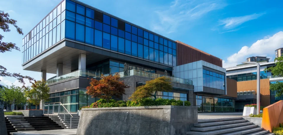 Modern Business Building on a sunny day