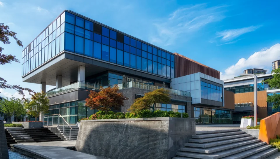 Modern Business Building on a sunny day