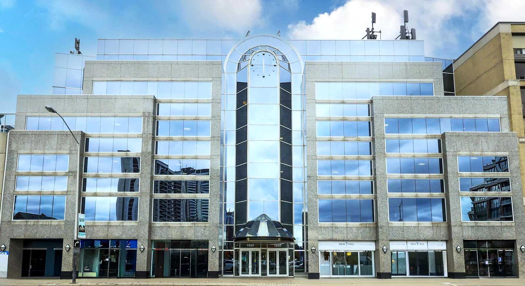 Modern building with lots of glass windows